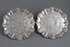 Pair of Victorian Silver Salvers/Waiters