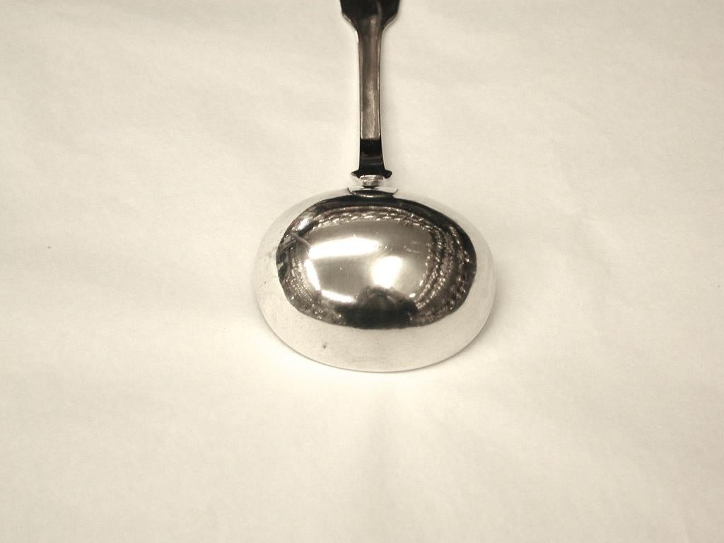 Pair of Victorian Silver Sauce Ladles, Fiddle Pattern, William Eaton, London, 1843 1