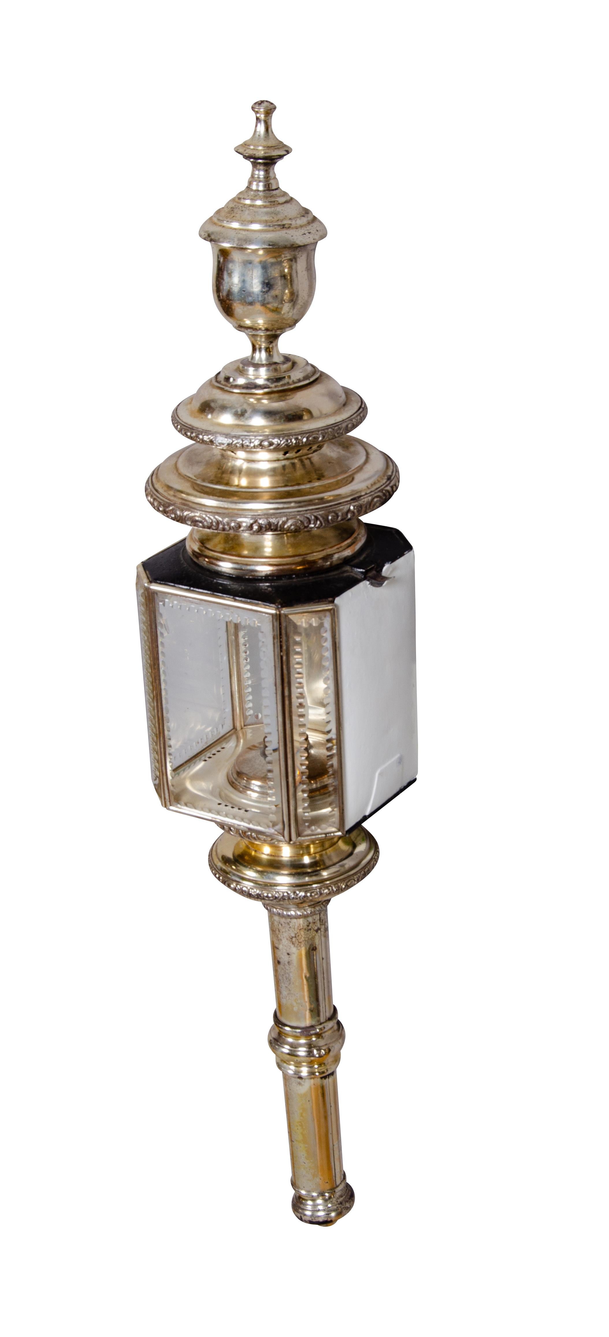Pair of Victorian Silvered Carriage Lanterns 1