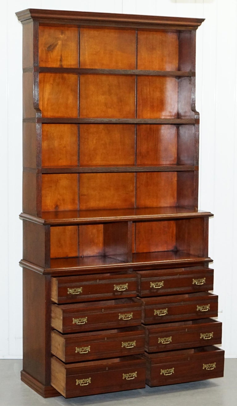 Pair of Victorian Solid Walnut Library Bookcases Haberdashery Chest of Drawers at 1stdibs