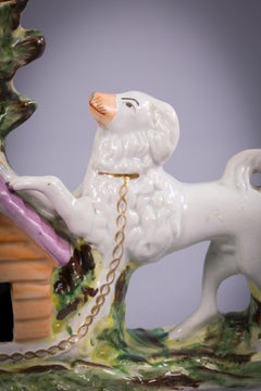 Pair of Victorian Staffordshire Spill Vases, circa 1875