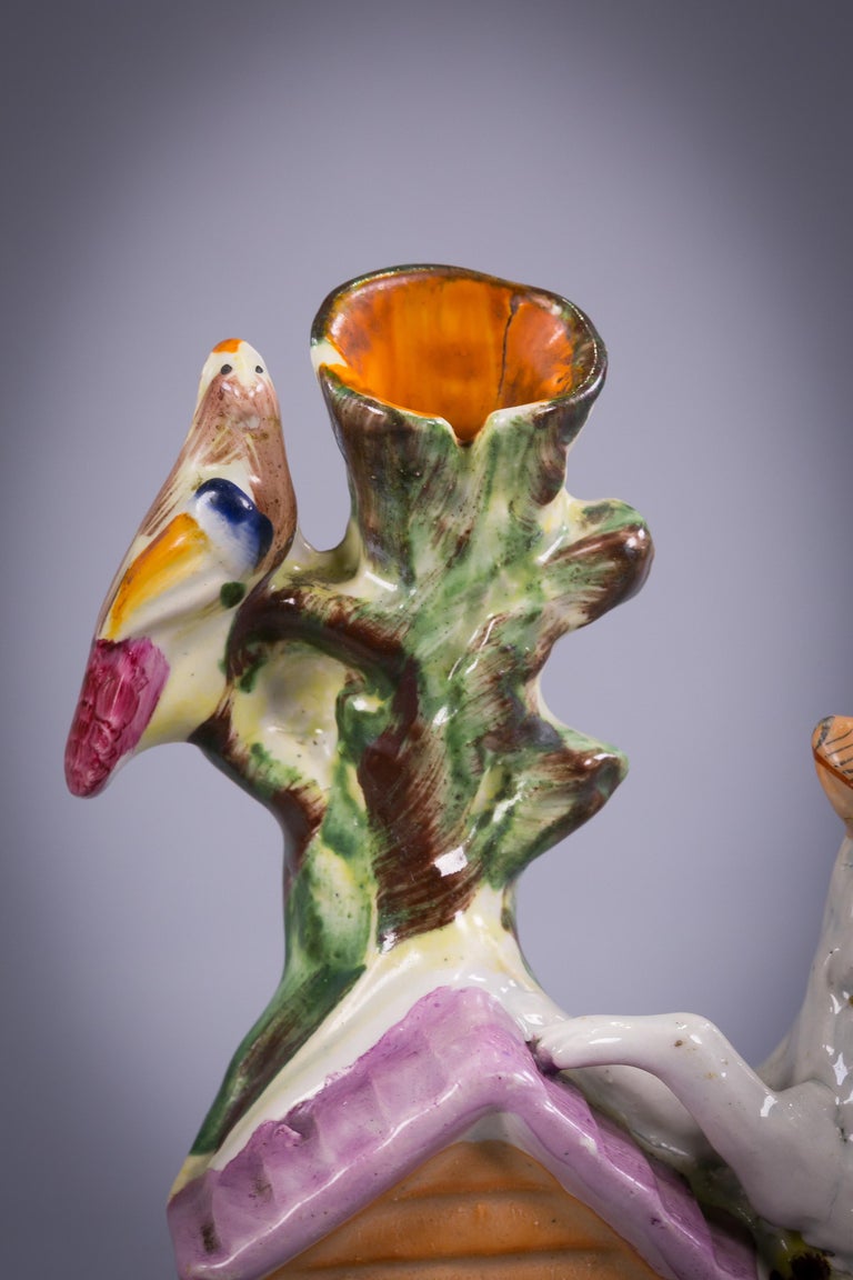 Pair of Victorian Staffordshire Spill Vases, circa 1875 For Sale at 1stDibs