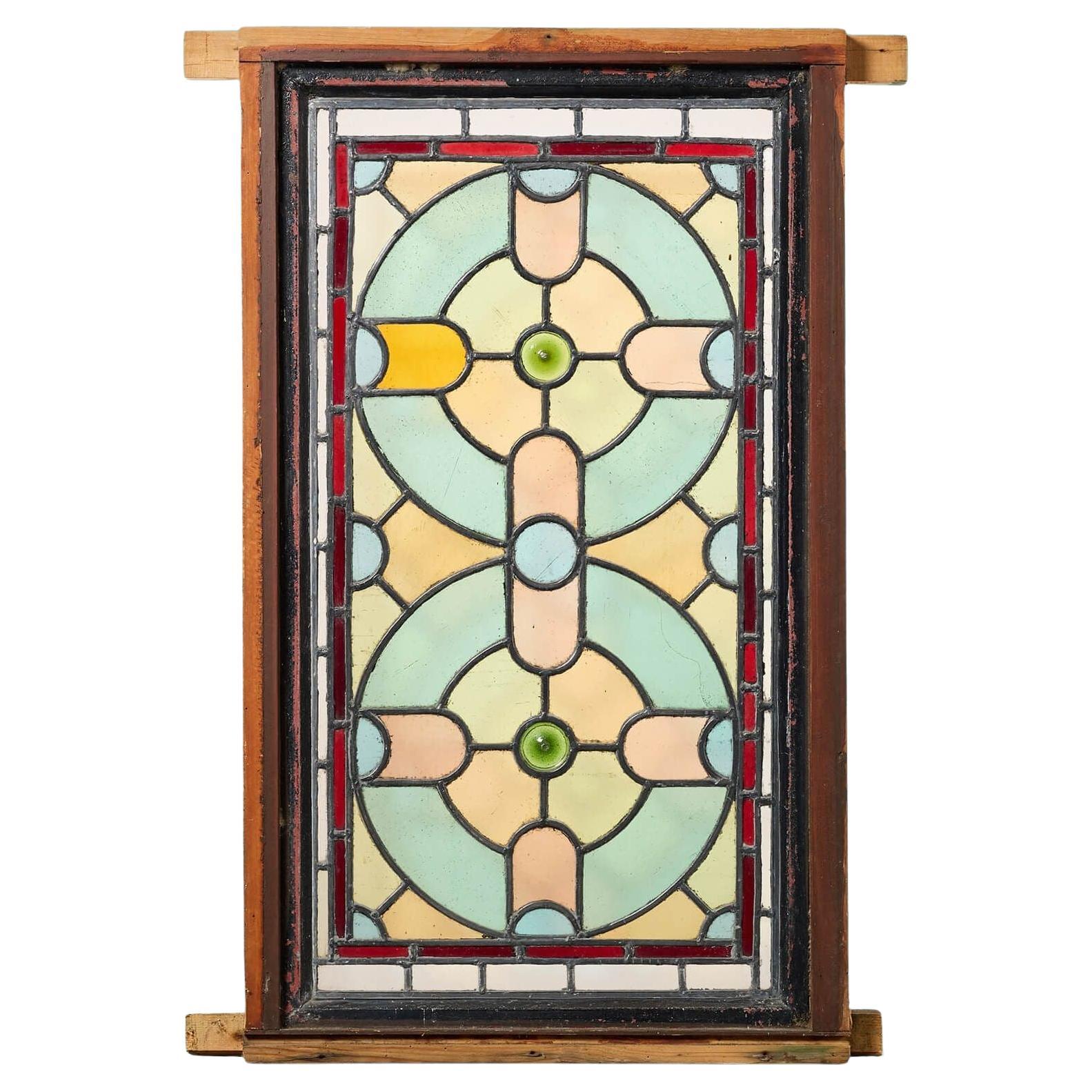 Victorian Stained Glass Window Panel