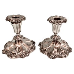 Pair of Victorian Sterling Silver Candlestick Holders London 1887 by Wm. Lister