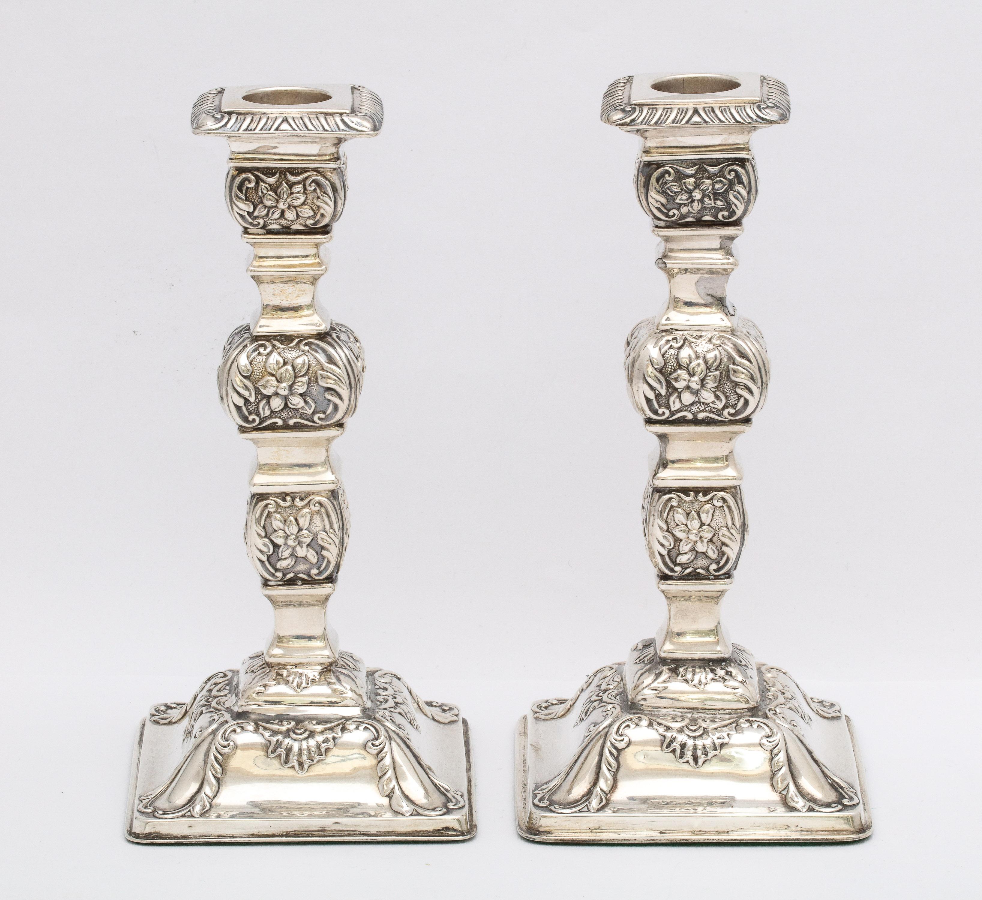 Pair of Victorian Sterling Silver Candlesticks 4