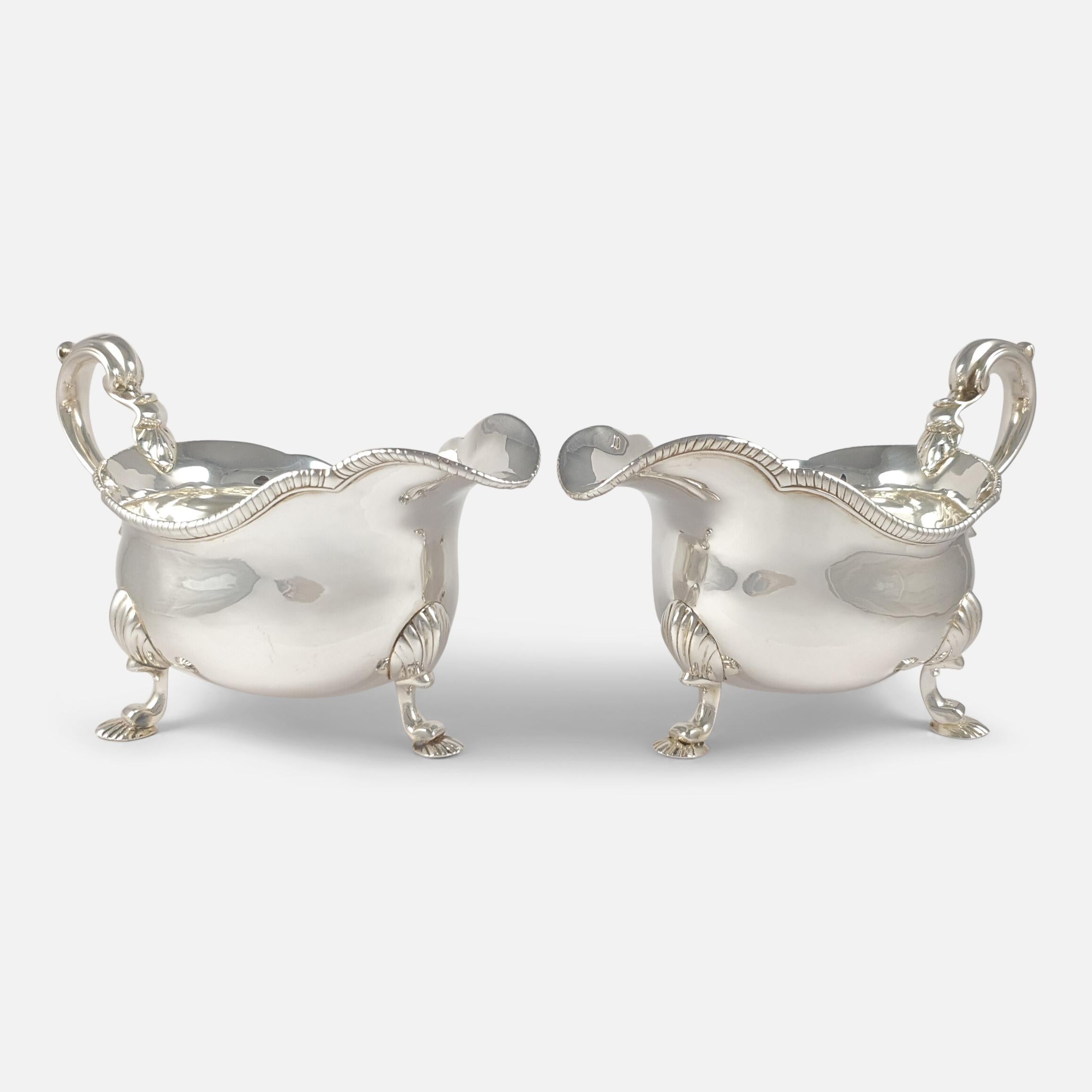 Pair of Victorian Silver Sauce Boats, D and C Houle, 1841, 1039.7 grams For Sale 5