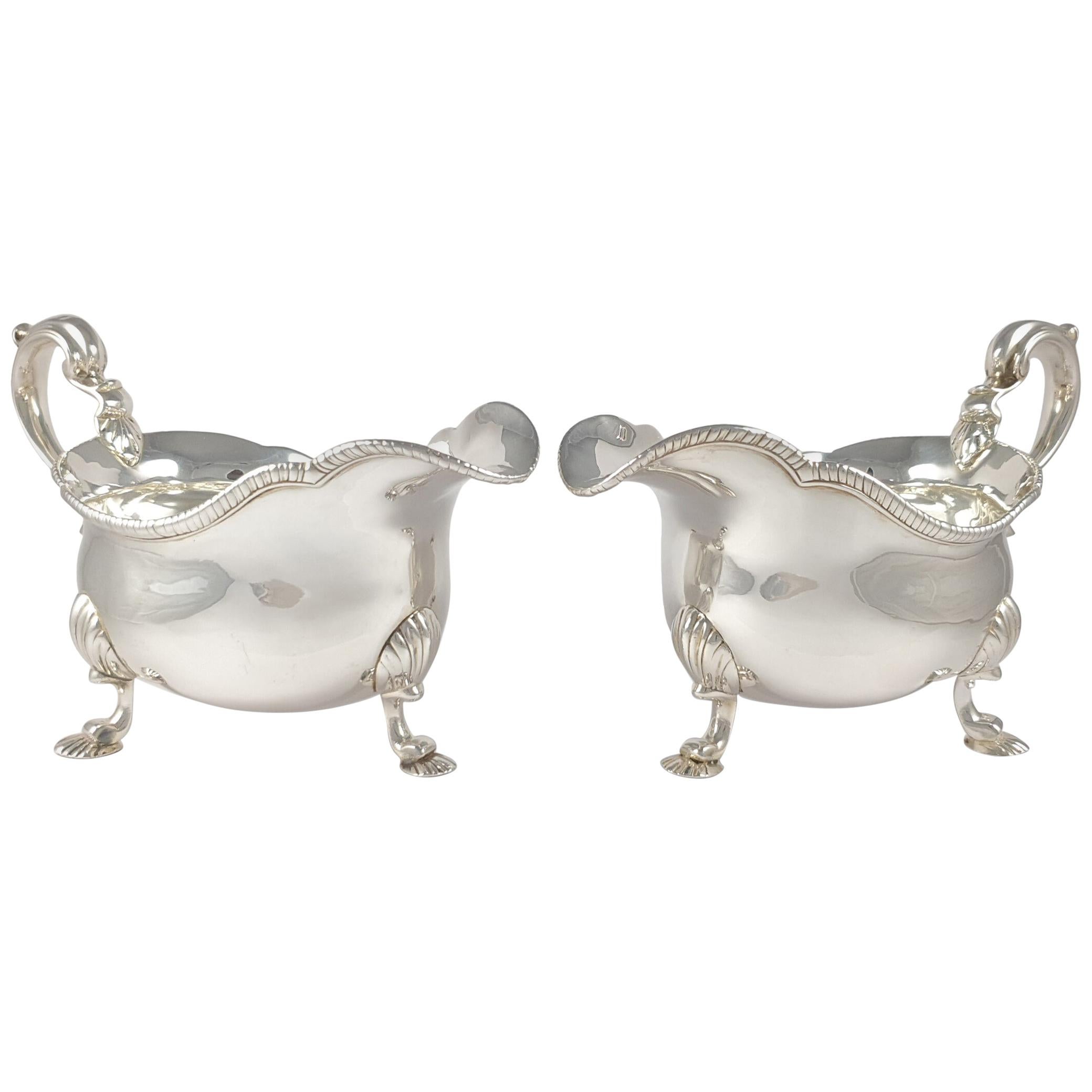 Pair of Victorian Silver Sauce Boats, D and C Houle, 1841, 1039.7 grams