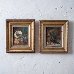 Pair of Victorian Still Life Oil Paintings, English, c.1870