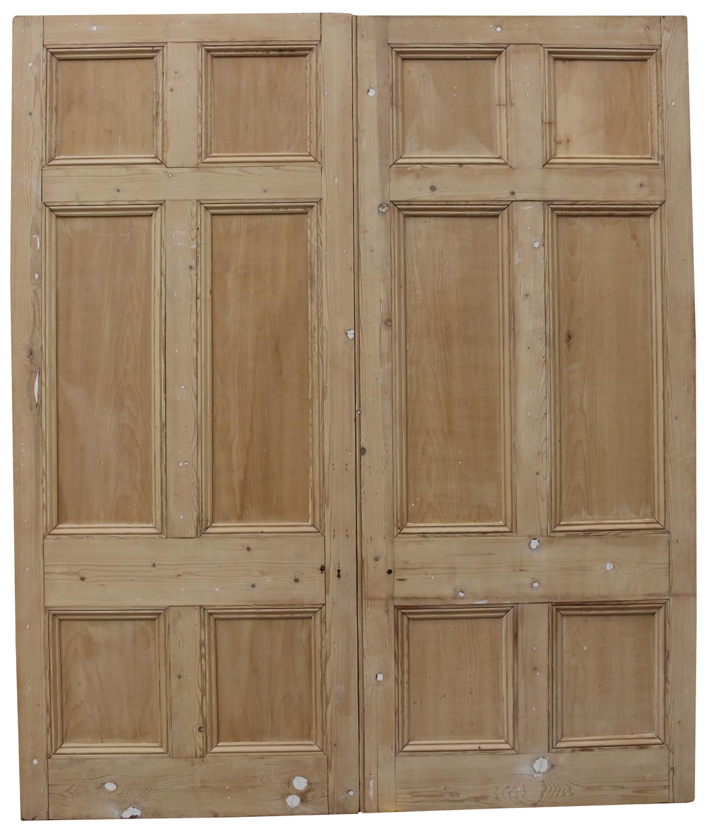 English Pair of Victorian Stripped Pine Room Dividers