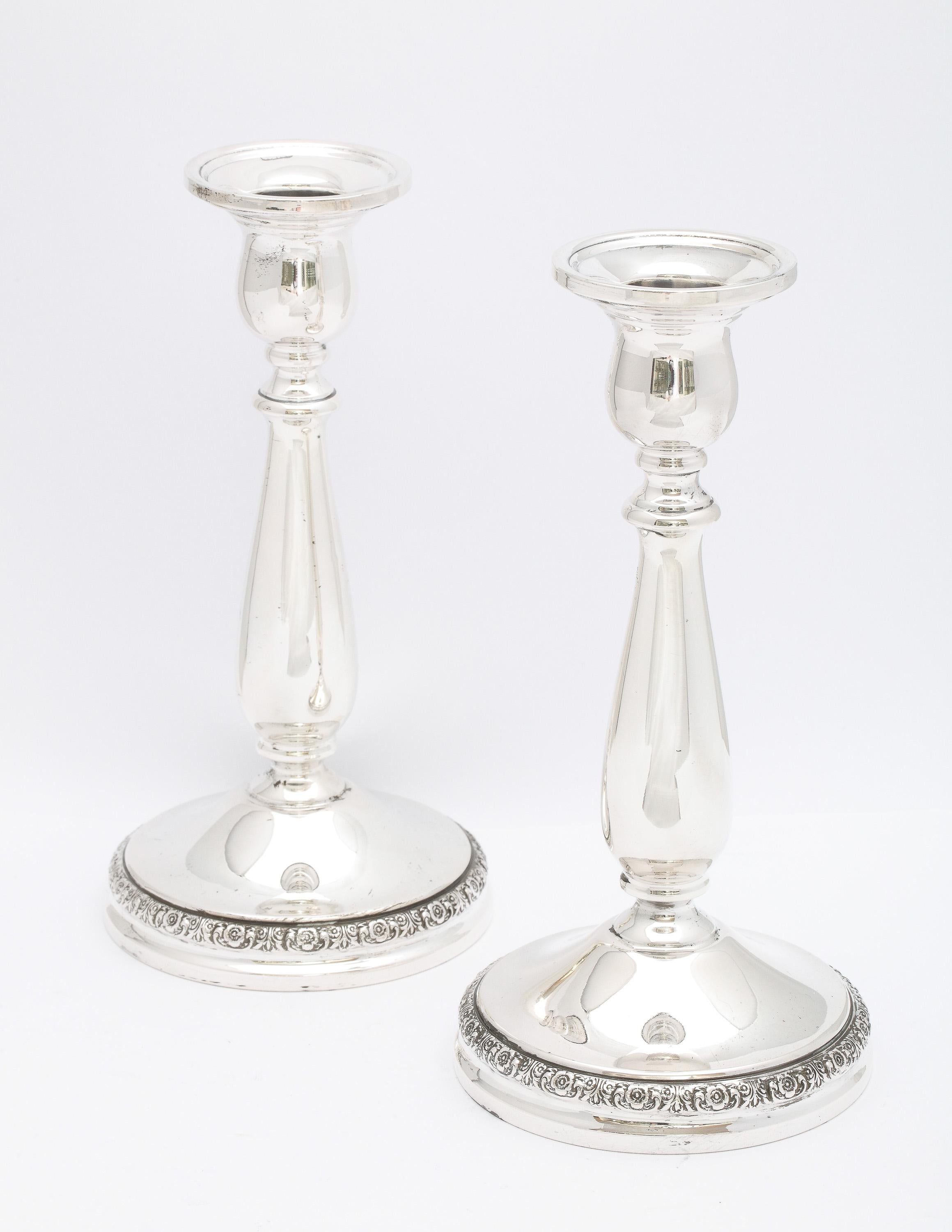 Pair of Victorian-Style Sterling Silver Candlesticks 6