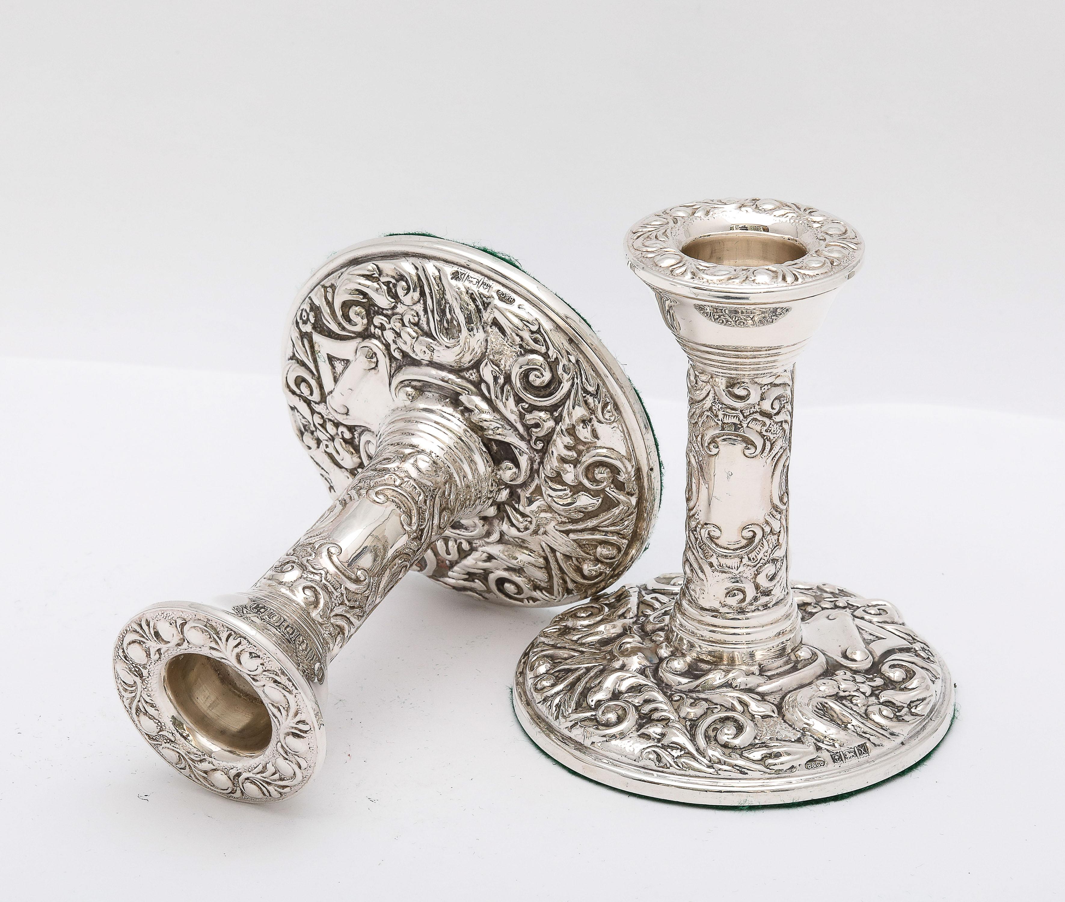 Pair of Victorian-Style Sterling Silver Candlesticks For Sale 10