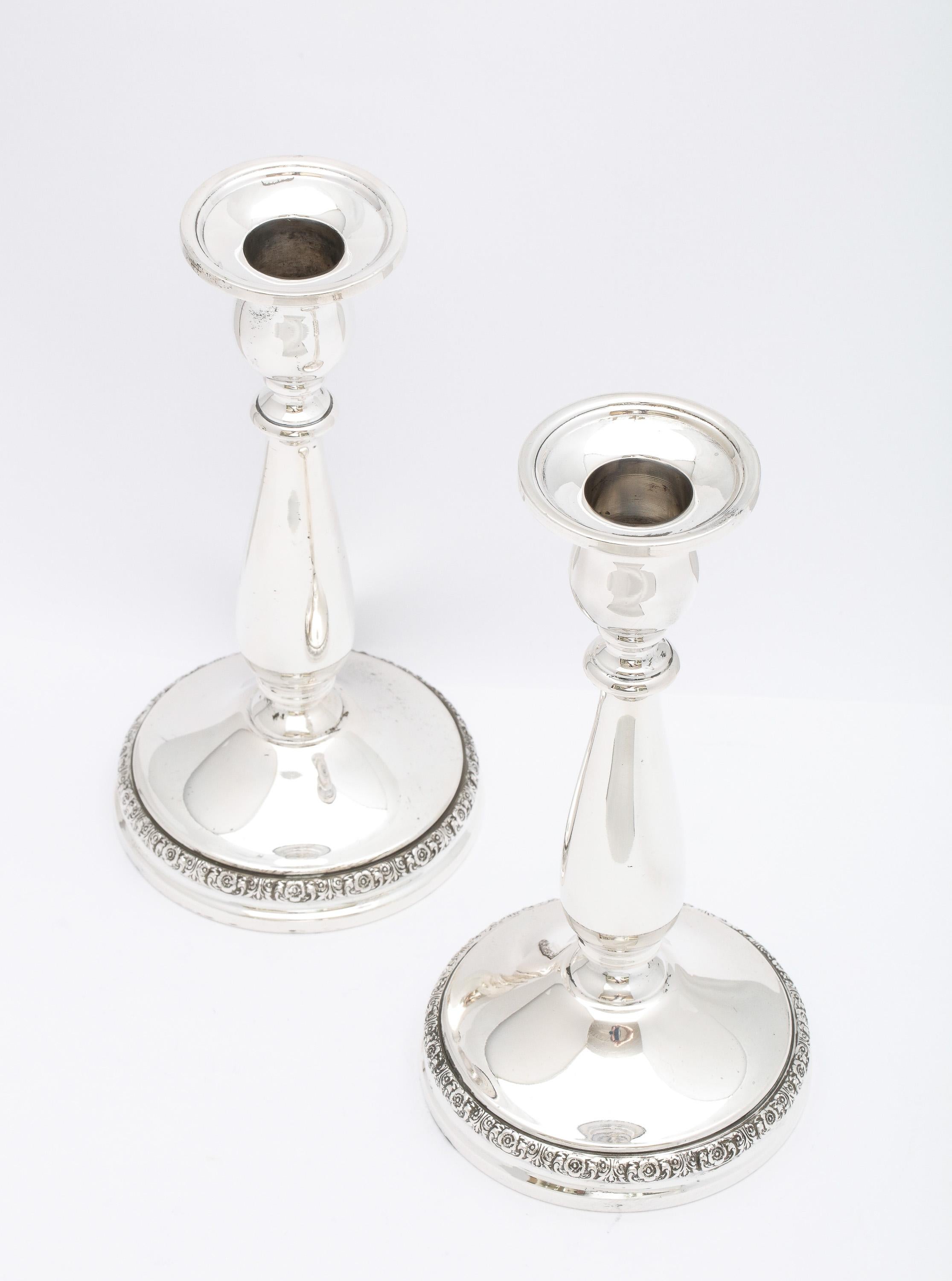 Pair of Victorian-Style Sterling Silver Candlesticks 10