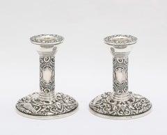Pair of Victorian-Style Sterling Silver Candlesticks