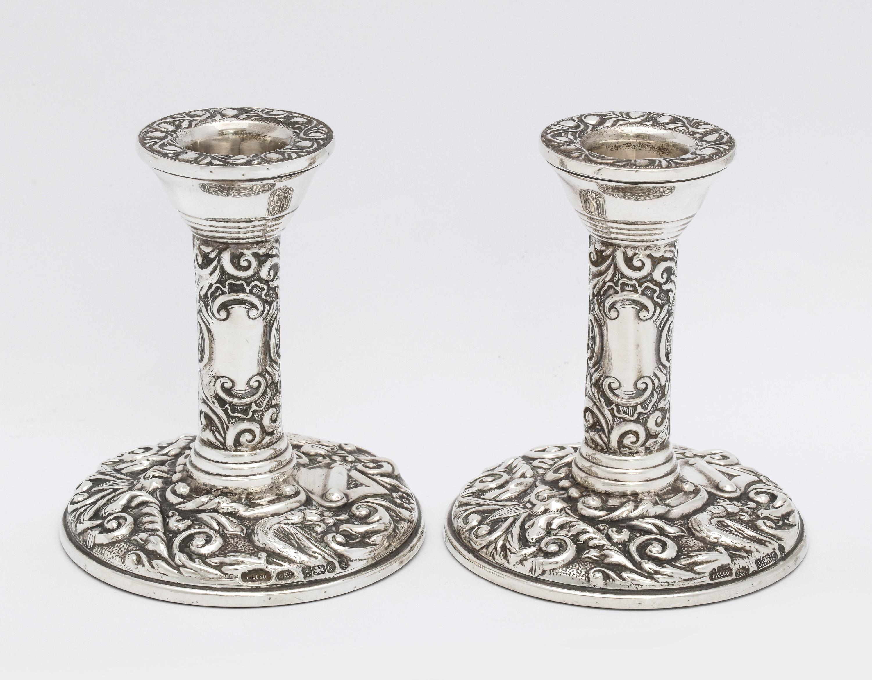 Pair of Victorian Style Sterling Silver Candlesticks 1