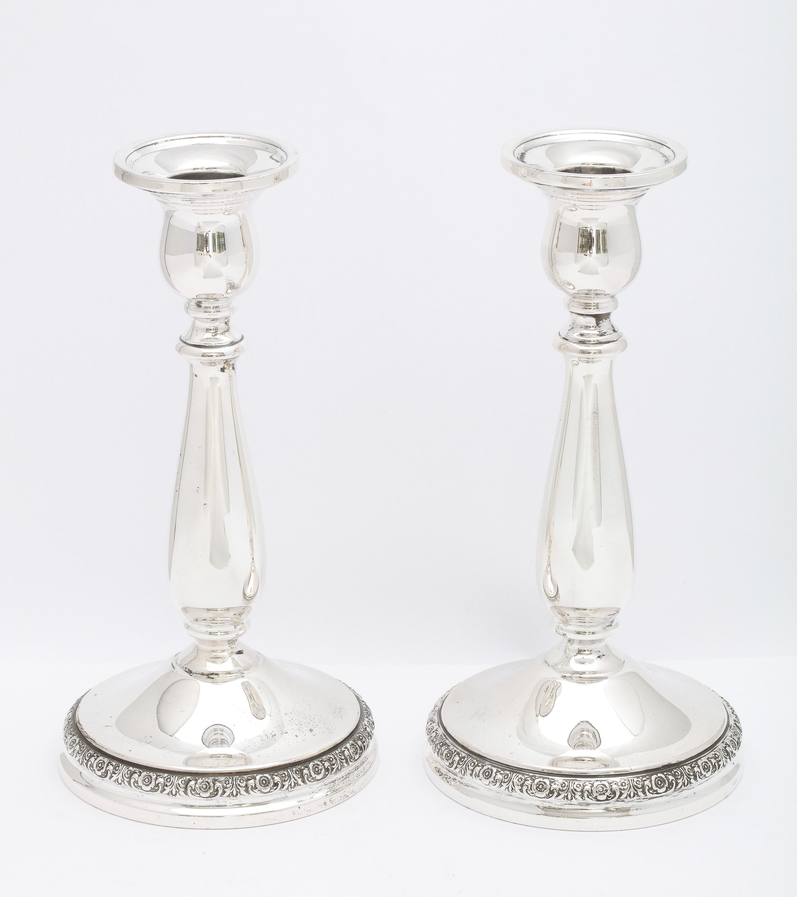 Pair of Victorian-Style Sterling Silver Candlesticks 1
