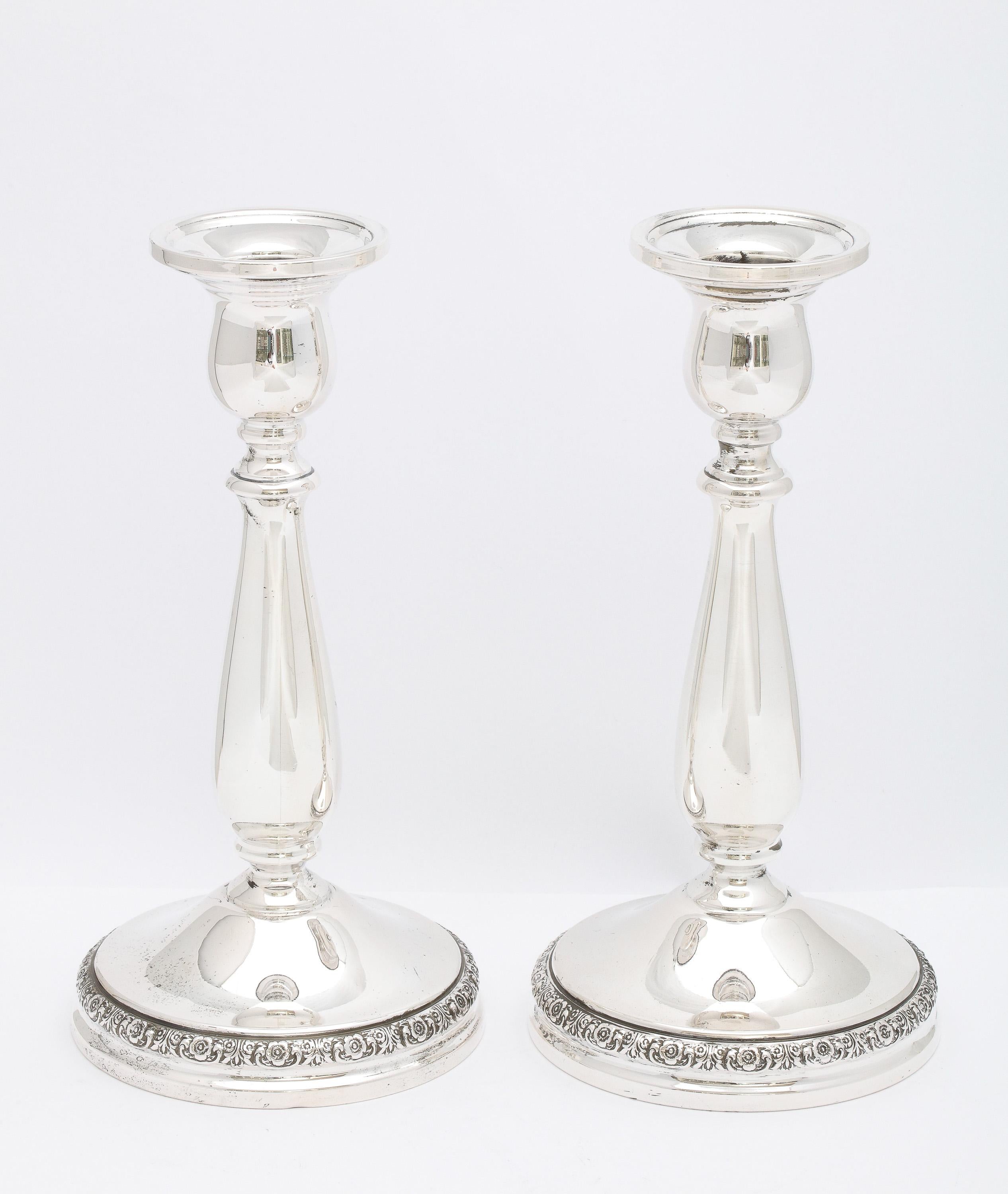 Pair of Victorian-Style Sterling Silver Candlesticks 2