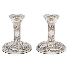 Pair of Victorian-Style Sterling Silver Candlesticks