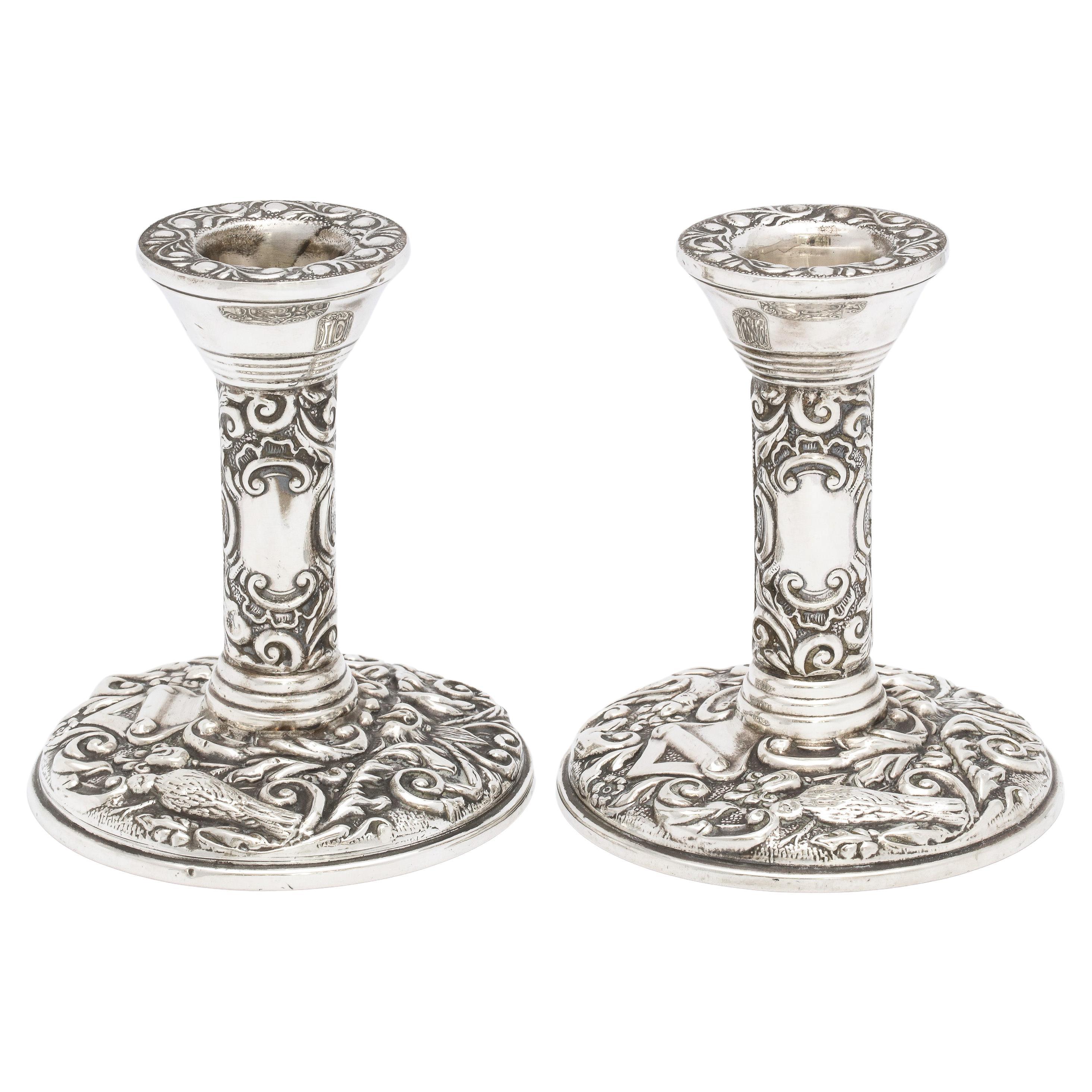 Pair of Victorian Style Sterling Silver Candlesticks