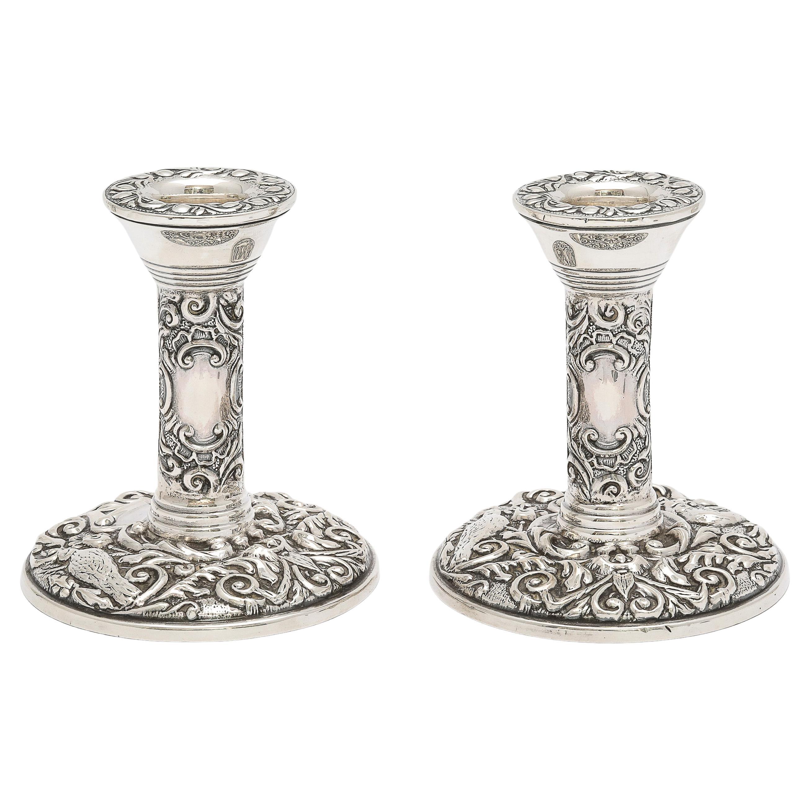 Pair of Victorian-Style Sterling Silver Candlesticks