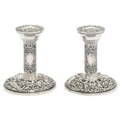 Pair of Victorian-Style Sterling Silver Candlesticks