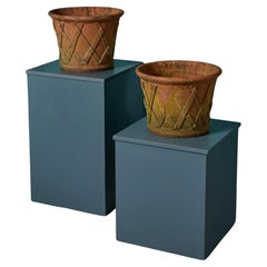 Paire de jardinières en treillis en terre cuite de style victorien