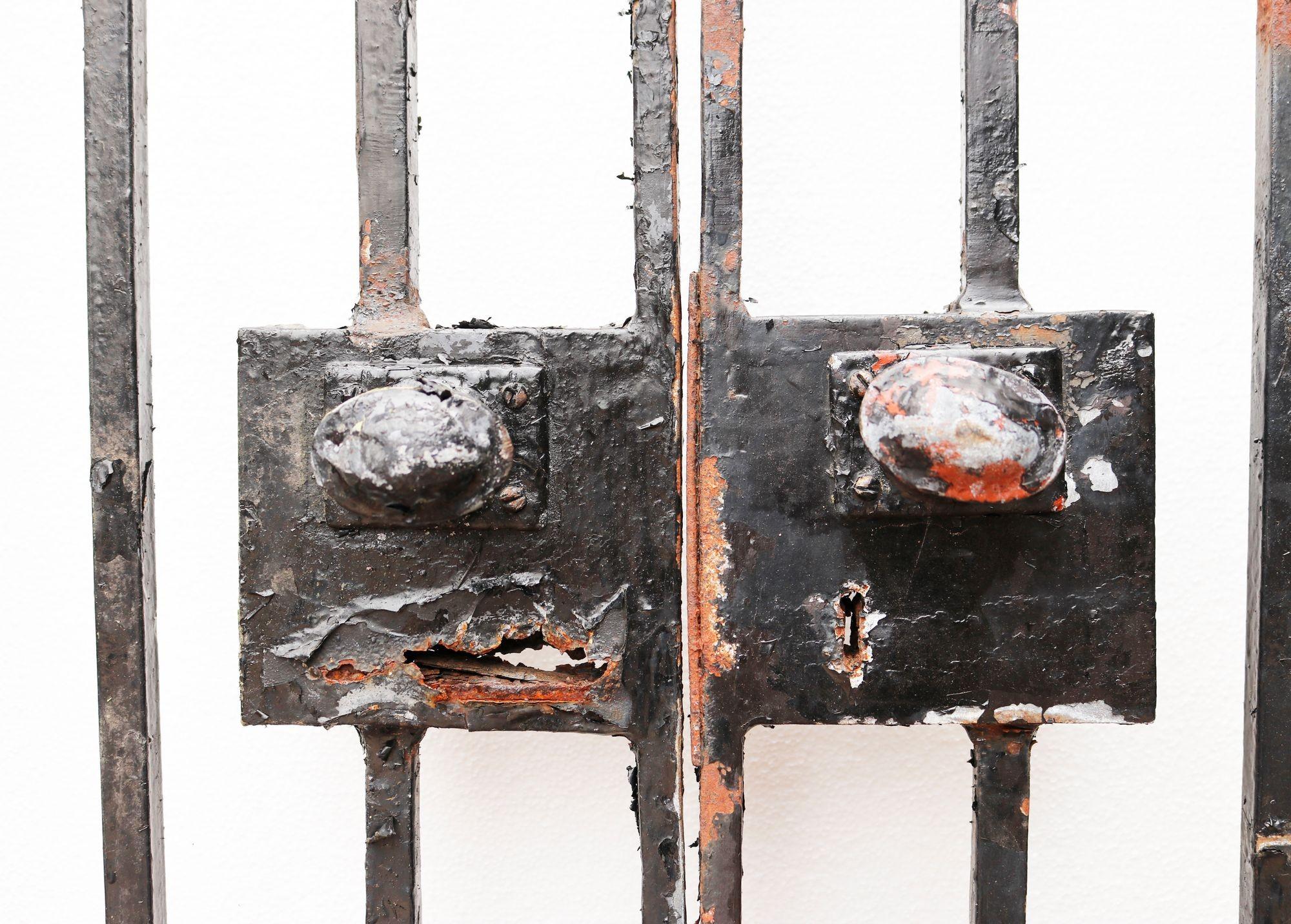 20ième siècle Paire de barrières d'entrée en fer forgé de style victorien 2.9 m (9'5″) en vente