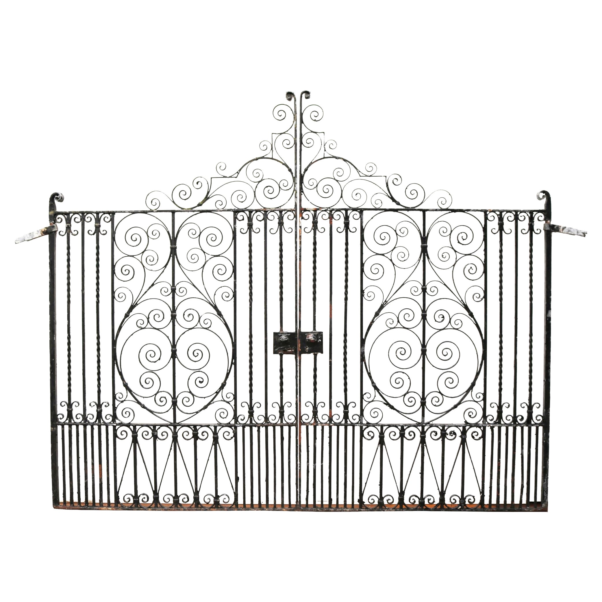 Coppia di cancelli per vialetti in ferro battuto in stile vittoriano 2,9 m (9
5″)