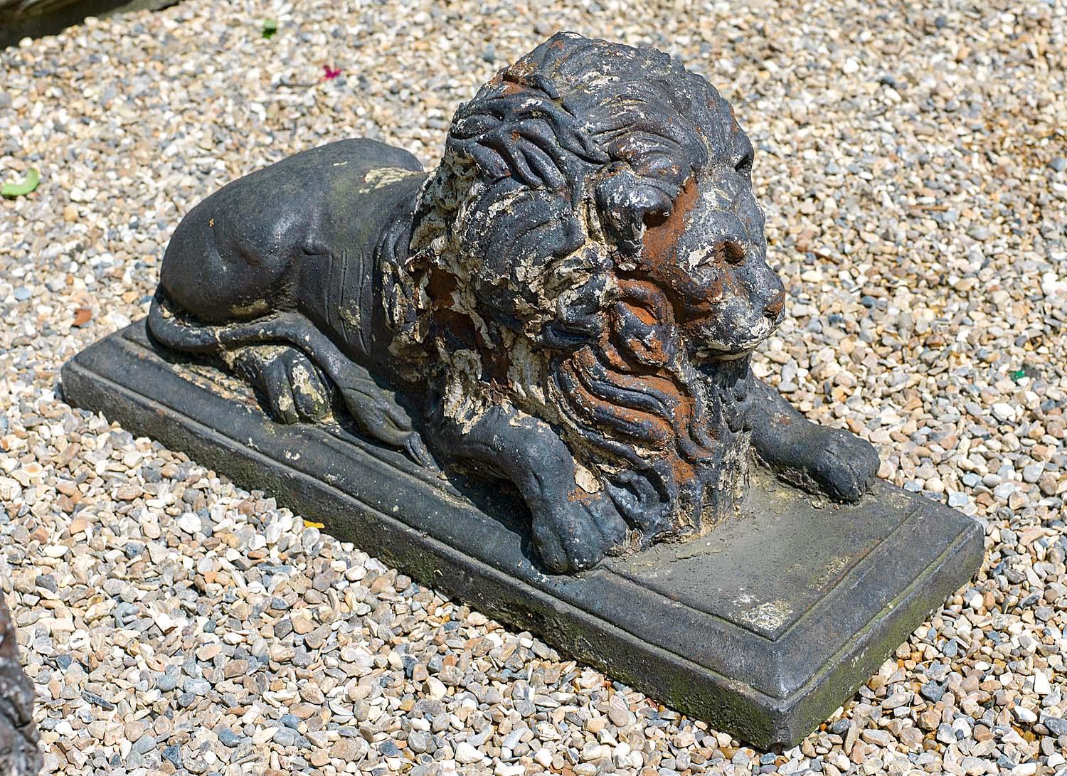 Pair of Victorian Terracotta Garden Lions 2