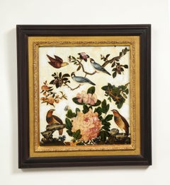 Pair of Victorian Verre Églomisé Paintings of Birds
