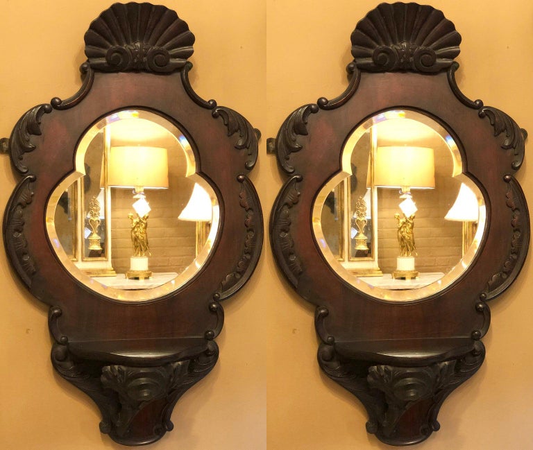 Pair of Victorian Wall Mirrors Each in a Heart Shape at 1stDibs