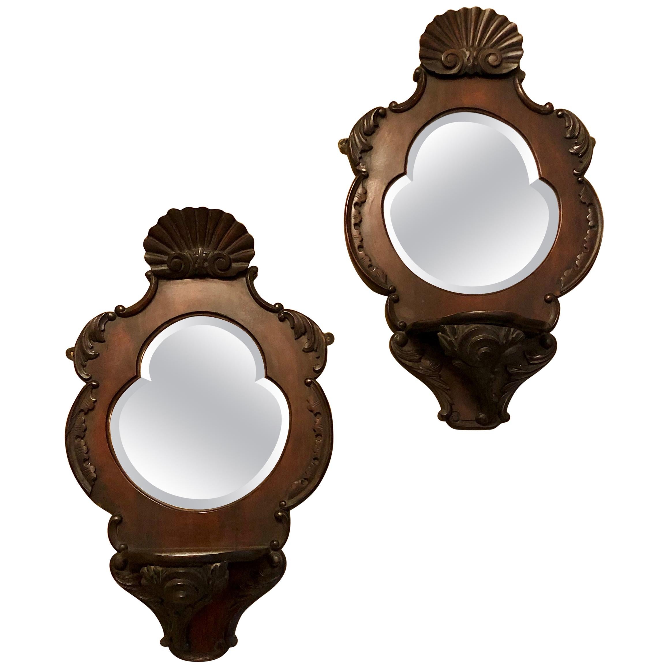 Pair of Victorian Wall Mirrors Each in a Heart Shape