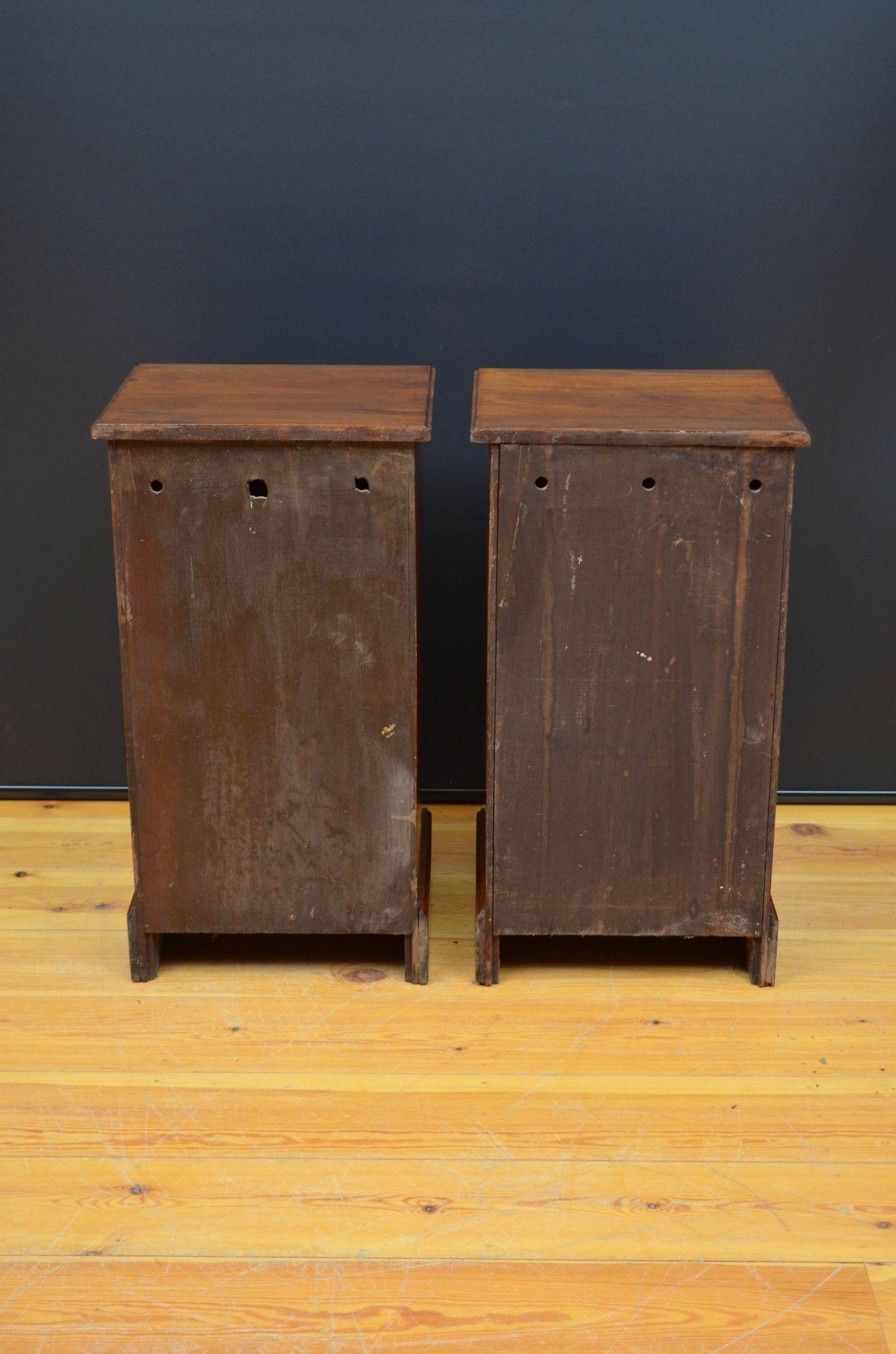 Pair of Victorian Walnut Bedside Cabinets For Sale 10