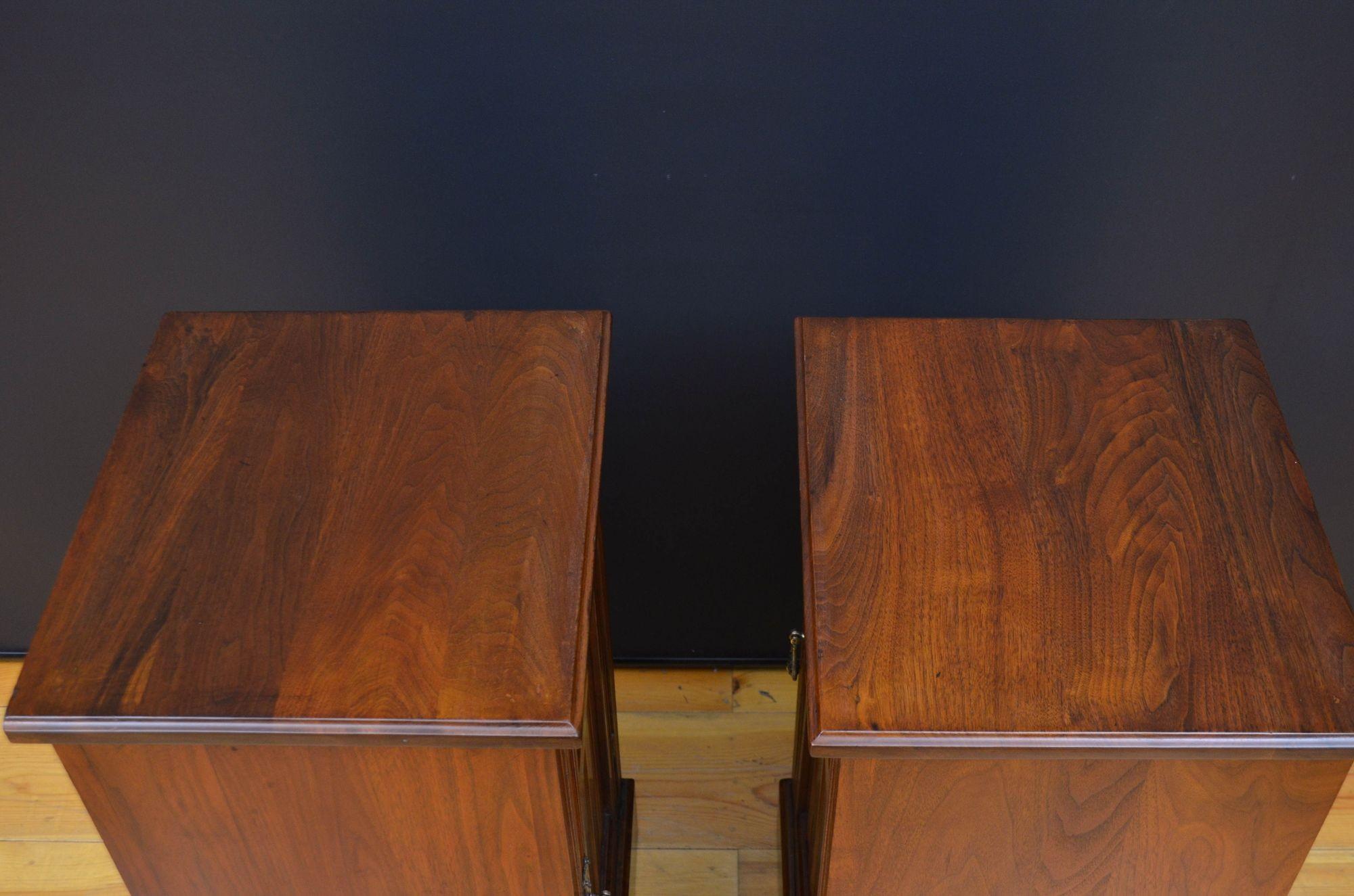 Pair of Victorian Walnut Bedside Cabinets In Good Condition For Sale In Whaley Bridge, GB