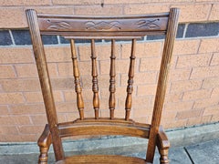 Pair of Victorian Walnut Carved and Spindle Cane Seat Side Chairs