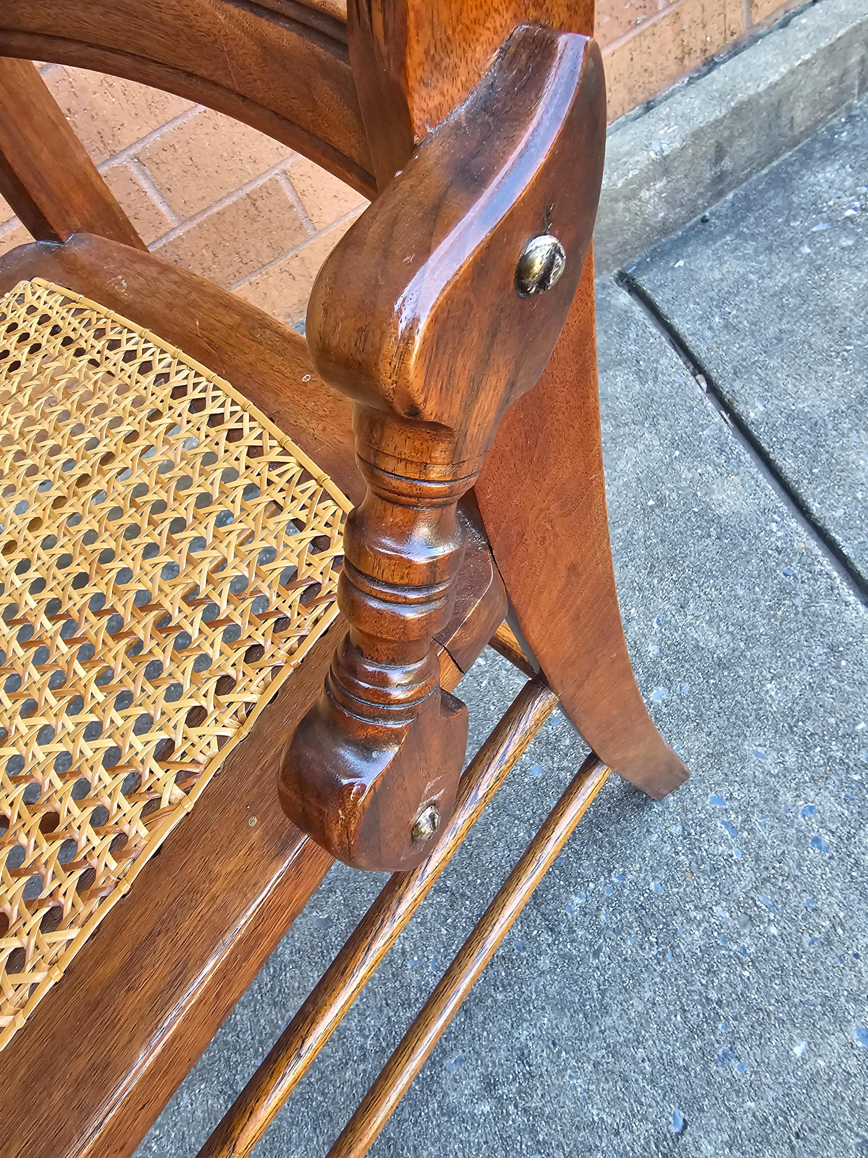 Caning Pair of Victorian Walnut Carved and Spindle Cane Seat Side Chairs For Sale