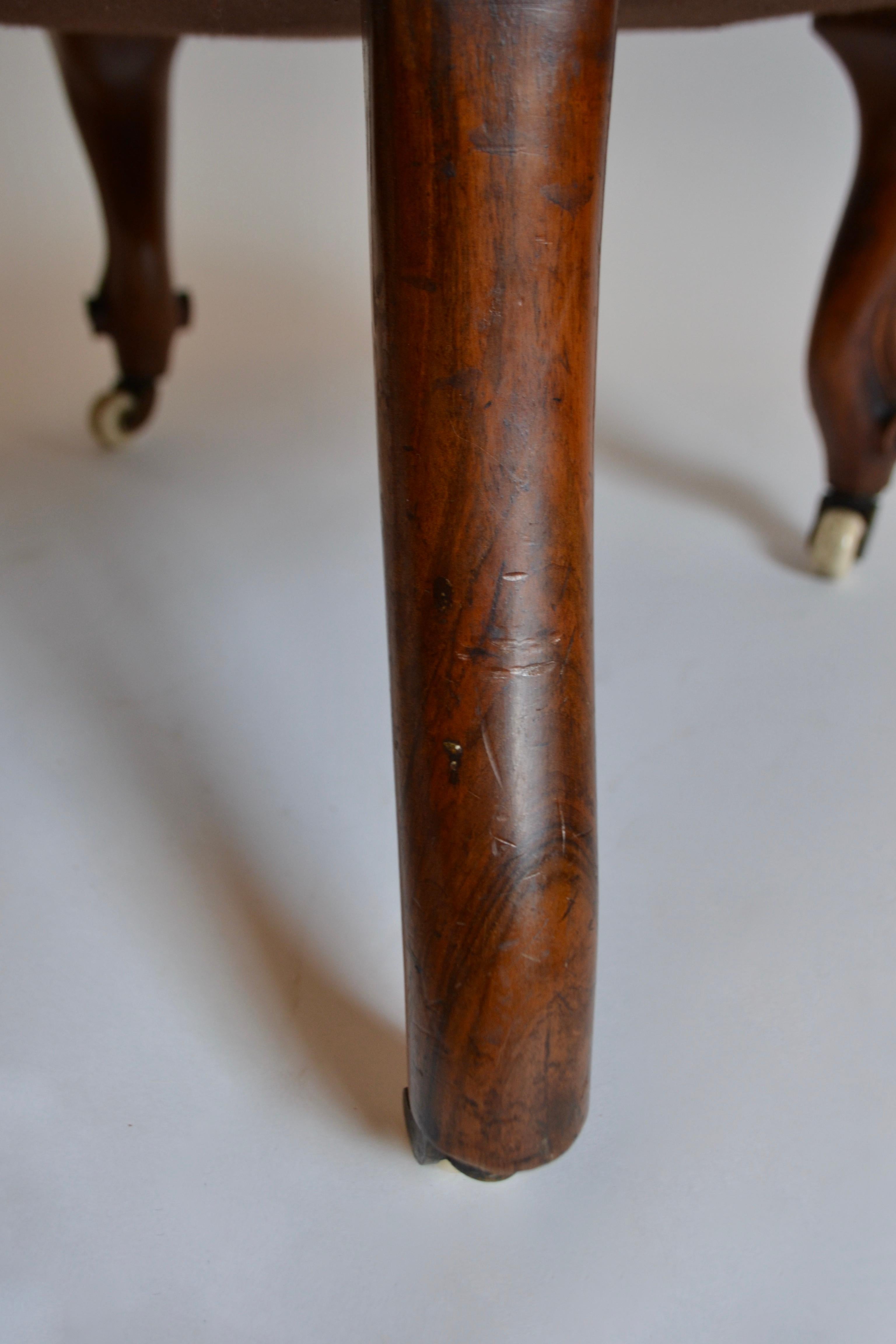 Pair of Victorian Walnut Chairs Upholstered in Faux Leopard Skin, 19th Century For Sale 4