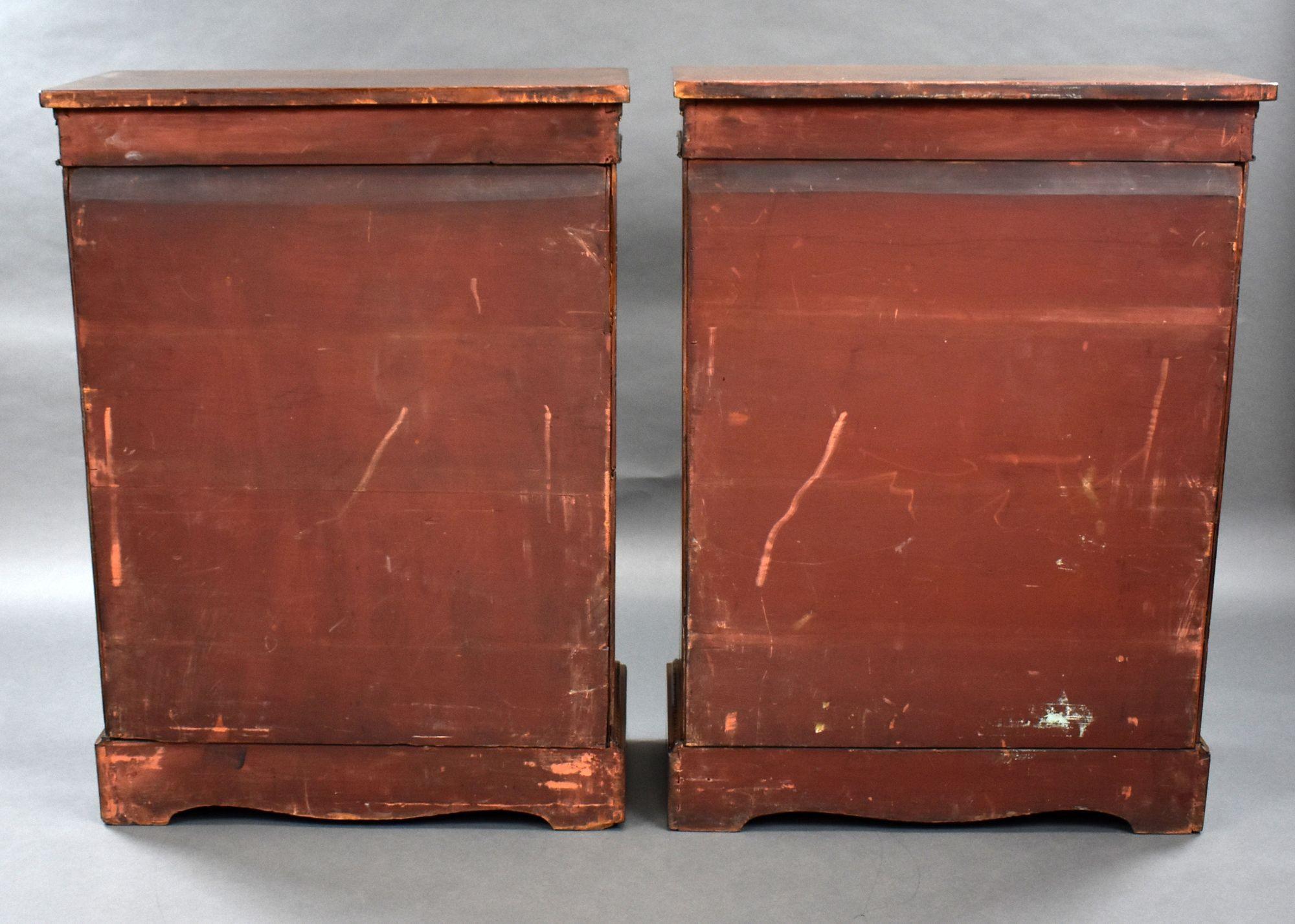 Pair of Victorian Walnut Inlaid Pier Cabinets For Sale 4