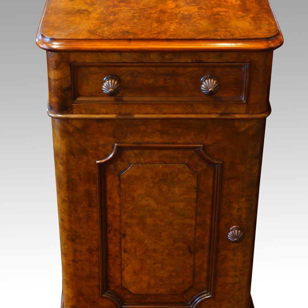 victorian walnut bedside tables