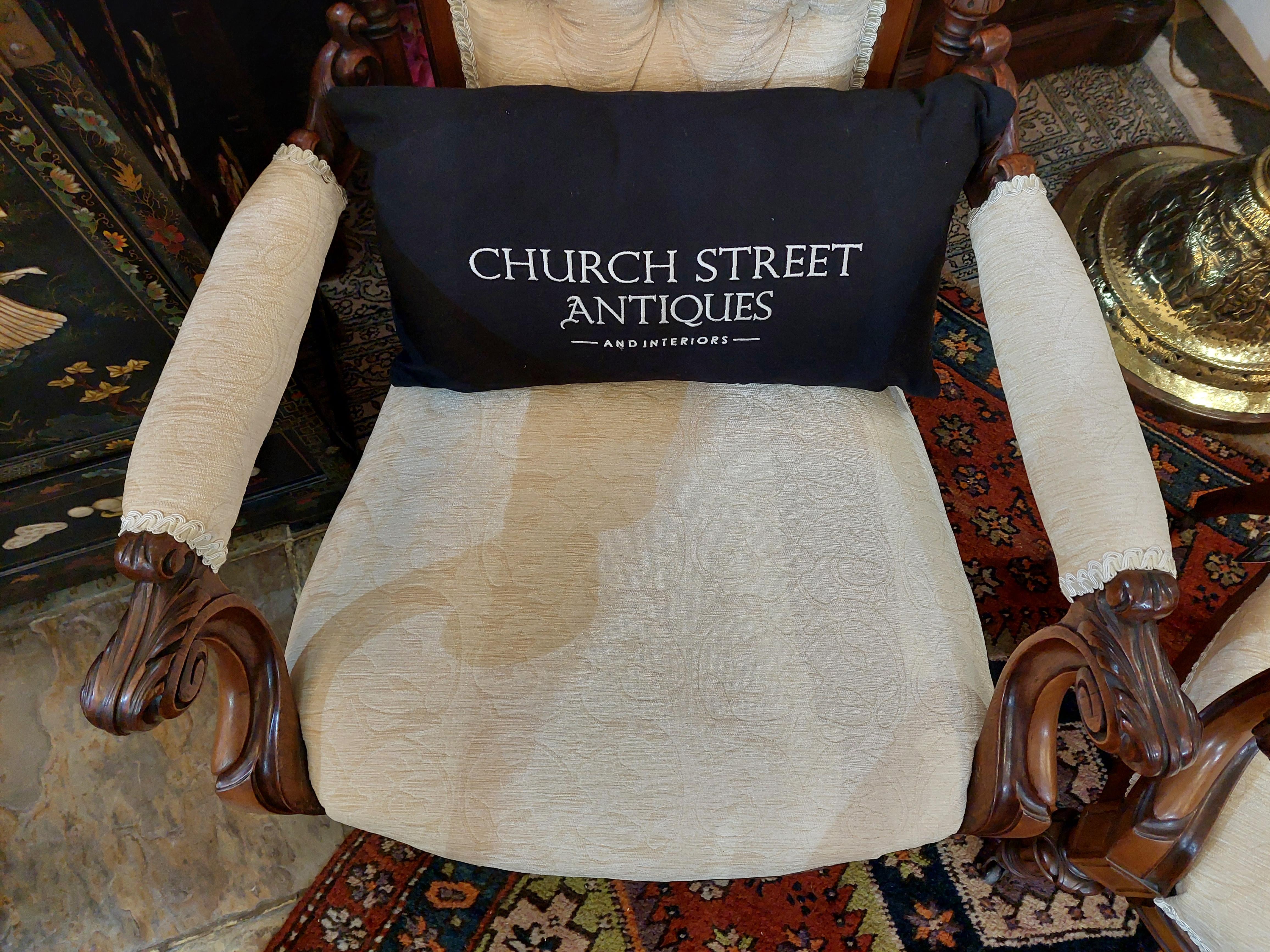 Pair of Victorian Walnut Parlour Chairs 1