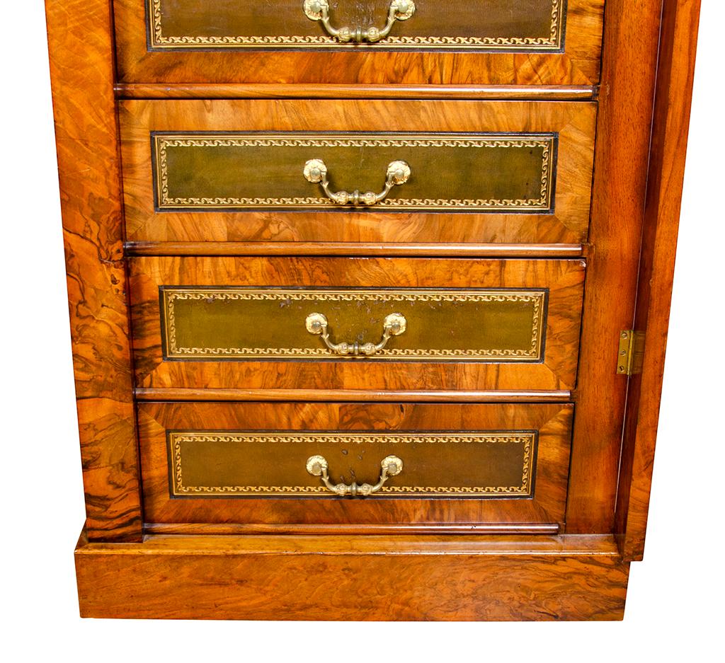 Pair of Victorian Walnut Wellington Chests For Sale 10