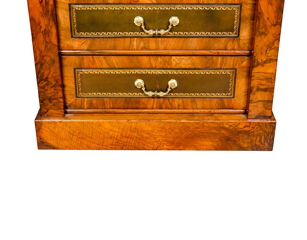 Pair of Victorian Walnut Wellington Chests For Sale 11