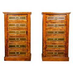 Pair of Victorian Walnut Wellington Chests