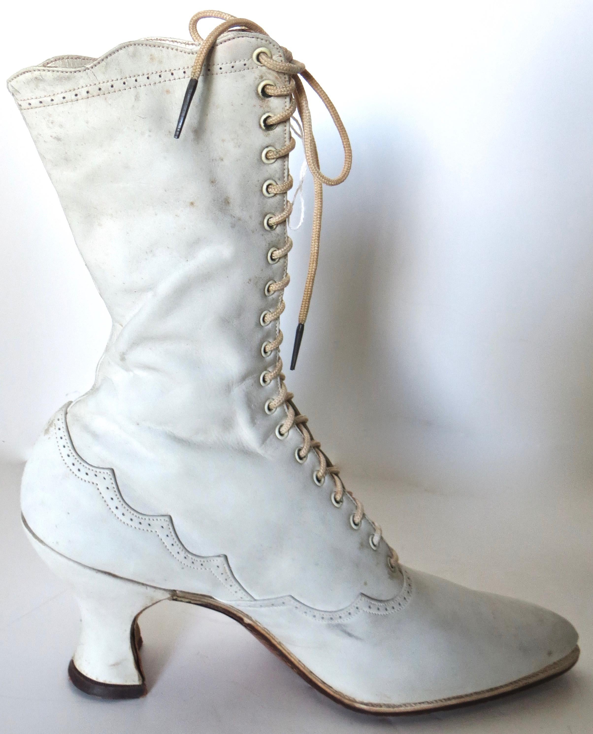 victorian boots white