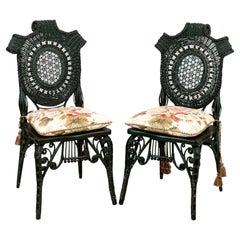 Pair of Victorian Wicker Side Chairs