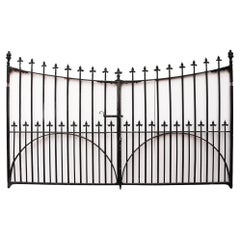 Antique Pair of Victorian Wrought Iron Driveway Gates 307cm (10ft)
