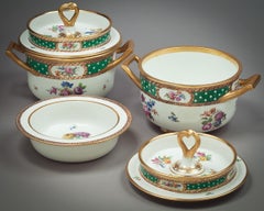 Pair of Vienna Green Ground Ice Pails, circa 1780