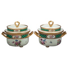 Pair of Vienna Green Ground Ice Pails, circa 1780