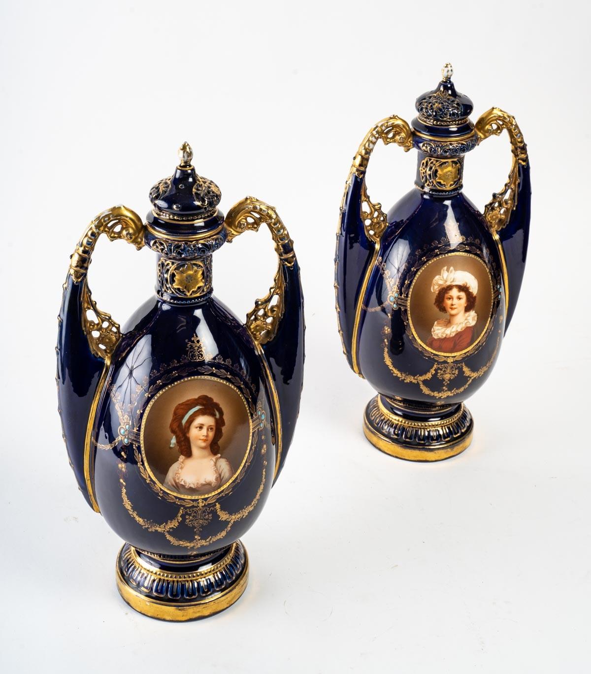 Pair of Vienna Porcelain Vases 5