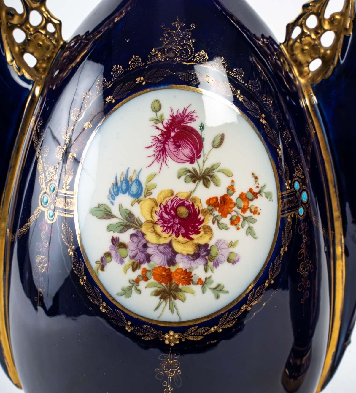 Napoleon III Pair of Vienna Porcelain Vases