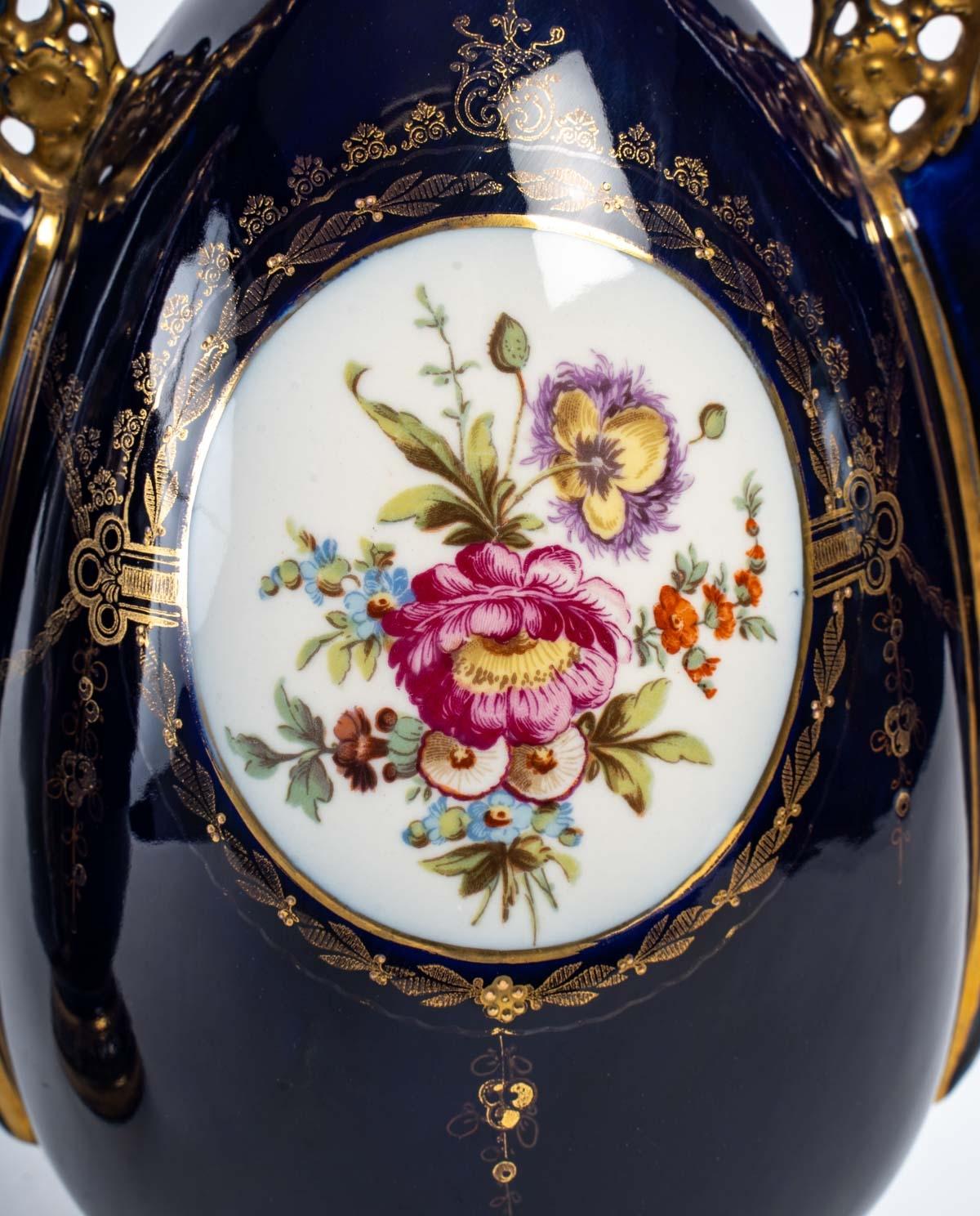 European Pair of Vienna Porcelain Vases